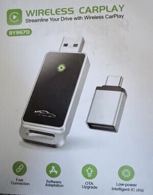 Wireless Car Play Adapter for iPhone Or iOS 10 Or Above New In Box
